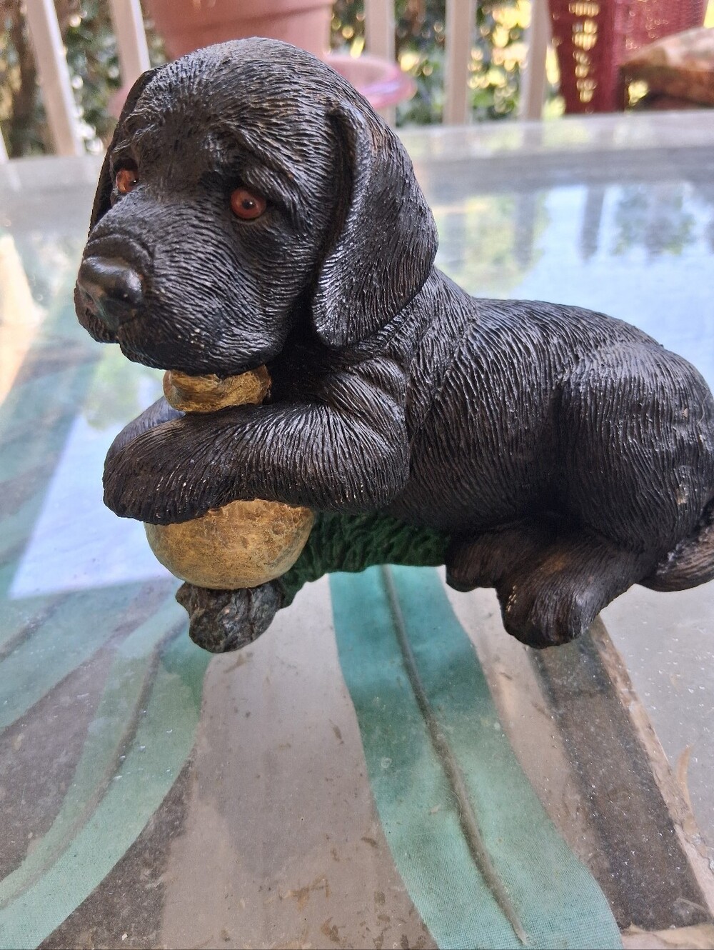 Black Lab Puppy With Duck Decoy